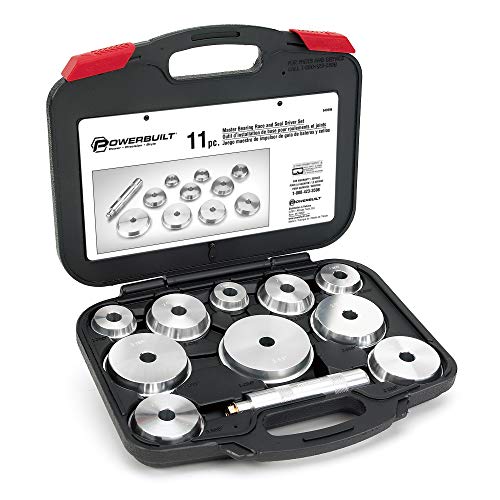 Powerbuilt 11 Piece Master Bearing Race and Seal Driver Tool Set, Bearing Press Kit, Seal Installer Bearing Driver Kit for Bearing Installation, Storage Case - 648996 - style: 11 Piece