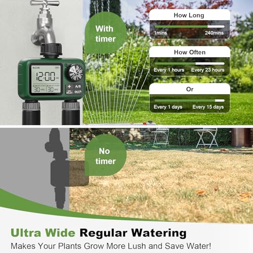 Water Timer for Outdoor Garden Hose, Sprinkler Timer for Garden - style: 2 Outlet