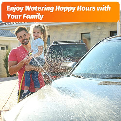 AUTOMAN Garden Hose Nozzle - 100% Metal High Pressure Spray Nozzle, Adjustable Spray Patterns, Labor-Saving, Heavy Duty for Garden Watering, Car Washing, Window Cleaning, Pets Showering - color: Metalic Sand