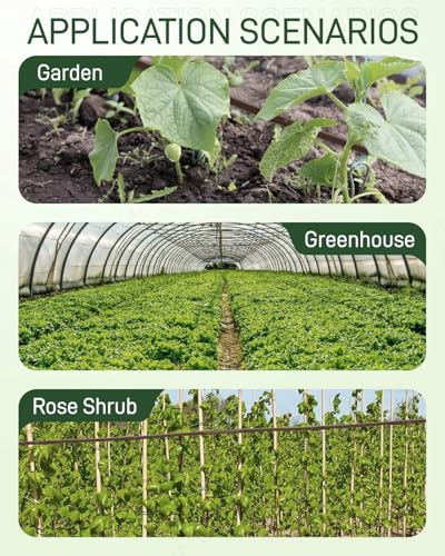1/4" Drip Irrigation Tubing with 6" Emitter Spacing, (250 Ft Roll) Hydroponics Dripline with Built-in 0.5 GPH Dripper, Drip Line for Vegetation, Window Boxes and Garden (Brown) - size: 250FT