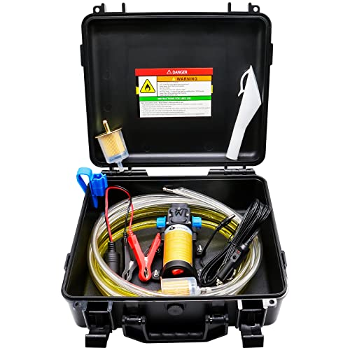 12V Fuel Transfer Pump 85GPH Electric Gasoline Transfer Pump Set - color: 85Gal/hr
