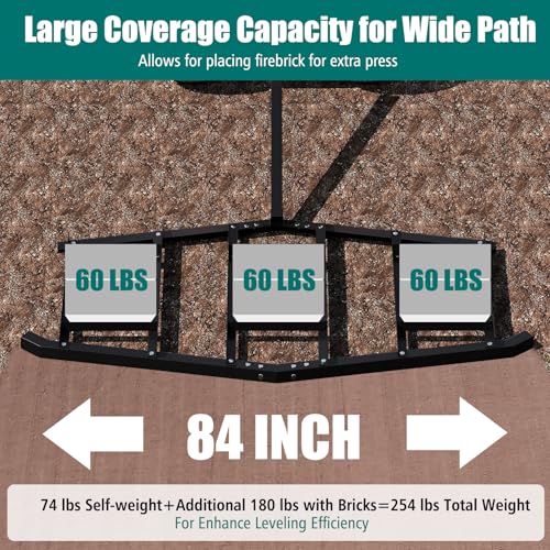 DREAMADE 84" Driveway Drag Harrow, Tow Behind Landscape Harrow - size: 84"