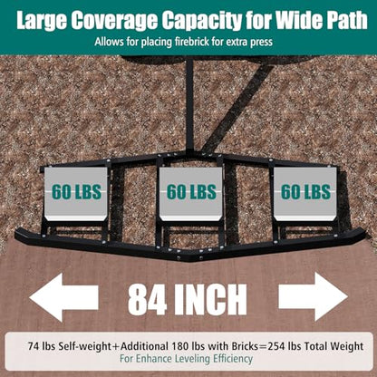 DREAMADE 84" Driveway Drag Harrow, Tow Behind Landscape Harrow - size: 84"