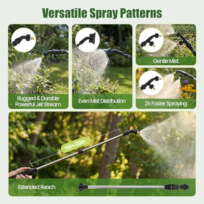 1.35 Gallon Battery Powered Sprayer, USB Pump Sprayer with Extendable Wand