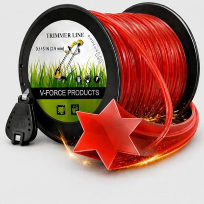 Tondiamo 820 ft 0.115" String Trimmer Line for Weeds Heavy Duty,Red