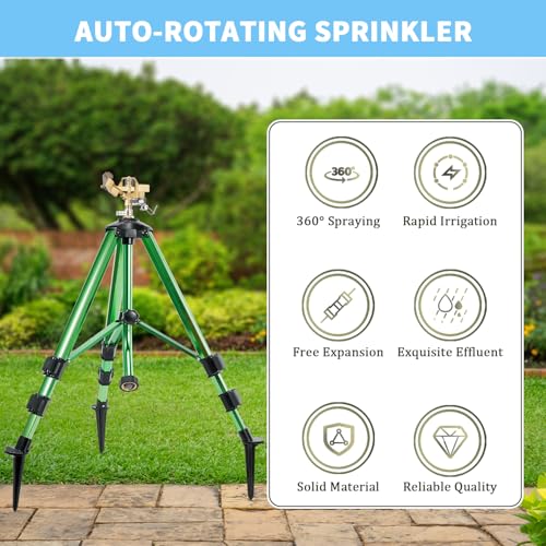 Impact Sprinkler on Tripod Base, 360° Coverage, 3/4in - style: 1 Pack Tripod Sprinkler