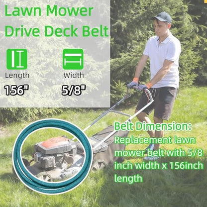 Mower Deck Belt 5/8" x 156" Fits for Bad Boy 54 inch 041-1560-00/CZT Elite, CZT Elite Hustler 602077, Toro 126-6626 Ref NoB-153, John Deere TCU18603 (54" Deck) - size: 041-1560-00(1pk)