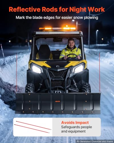 VEVOR Snow Plow Kit 43 in/60 in Width Adjustable Universal Plow Attachment - size: 43in-60in Adjustable