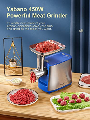 Electric Meat Grinder Heavy Duty Meat Mincer with Sausage Stuffer Kit - color: Blue