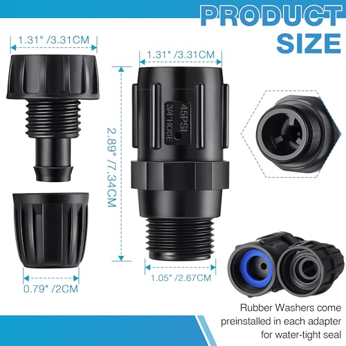 4 Pcs 45 PSI Drip Irrigation Pressure Regulator Adapter Kit - style: 45 PSI