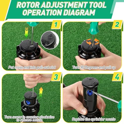 Sprinkler Adjustment Tool Compatible with Hunter/Rain Bird, Green & Orange - color: Green & Orange