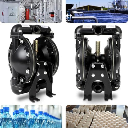 Dollate QBY4-25L Air Operated Double Diaphragm Pump 1 inch Inlet/Outlet