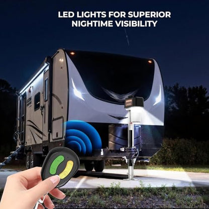 Electric Trailer Jack 7500LBS, RV Electric Tongue Jack with 2 pcs Remote - size: Trailer Jack with Remote Controls