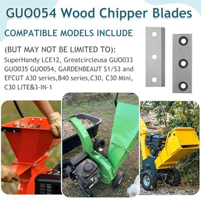 4 Pack Wood Chipper Shredder Blades with Screw Replacement for Landworks