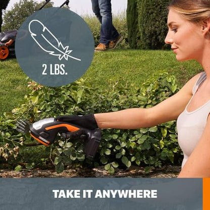 WORX Cordless Grass Shear & Shrub Trimmer, 20V 4" + 8" Bush Trimmer, WG801 - style: 8" 20V Shrubber Trimmer w/(1)2.0Ah Battery