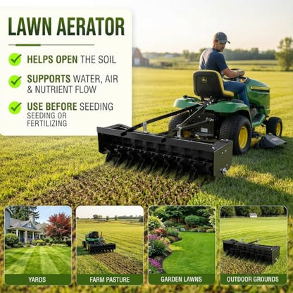 35" Plug Aerator Tow Behind, 400 LBS Tow Behind Spike Lawn Aerator