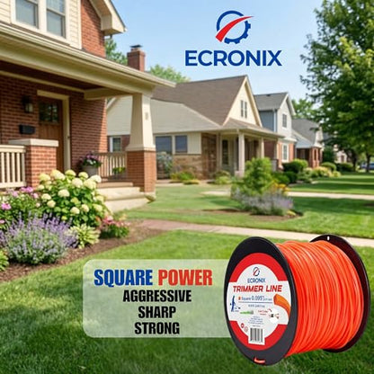 095 3lb Square Trimmer Line, Commercial Weed Eater String - size: 3 LB - .095" - 819 ft