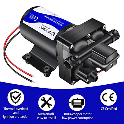 12V DC RV Fresh Water Booster Pump - 5 GPM, 70 PSI, Self Priming, Diaphragm Washdown Pump for Boats - style: 540f-5gpm 12v