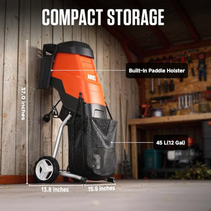 AIVOLT Electric Wood Chipper, 15-Amp Chipper Shredder - size: Portable