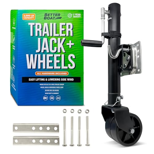 Boat Trailer Jack with Dual Wheels (2000 lb), Folding Tongue Jack - size: 2000LB 2 Wheels