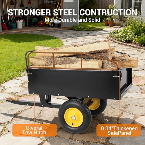 Garvee Garden Utility Trailer, 17 Cu. Ft & 750 LBS Capacity for ATV UTV - size: 750 LBS