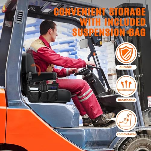 Universal Tractor Seat with Storage Bag, Lawn Mower & Forklift Seat