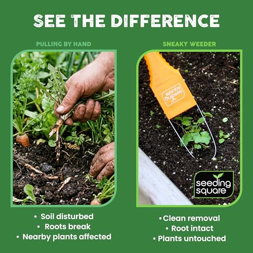 Row Seeder + Pokey Planter + Sneaky Weeder Bundle – Garden Row Maker, Dibber Tool & Hand Weeding Tool for Easy Planting & Maintenance
