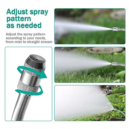 36 Inches All Metal Replacement Sprayer Wand,1/4" & 3/8" Brass Barb Sprayer Wand Replacement, Stainless Steel Sprayer Wand with Shut off Valve & 2 Hose Clamps (36 Inches Sprayer Wand)