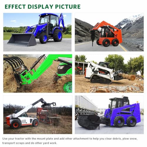 Suitable for 1/4” Universal Quick Attach Plate Compatible with Kubota and Bobcat Skid Steers and Tractors