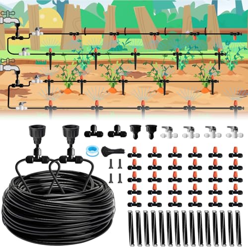 Misting Drip Irrigation System for Garden Watering,Raised Bed 120FT - size: 120FT