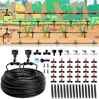 Misting Drip Irrigation System for Garden Watering,Raised Bed 120FT - size: 120FT
