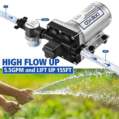 Water Pressure Booster Pump 110V 5.5GPM 70PSI Self Priming Water Pump - color: Silver, size: Medium
