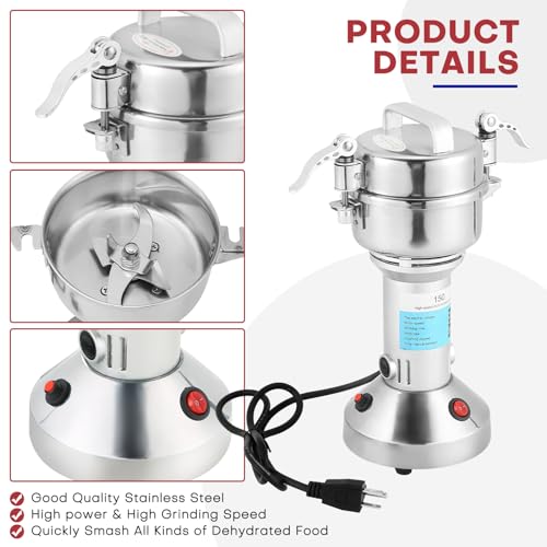 High Speed 150g Electric Grain Mill Machine Spice Herb Grinder 750W