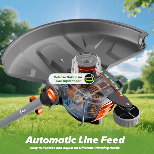 Battery Powered Weed Wacker Cordless Lightweight for Seniors & Small Lawns