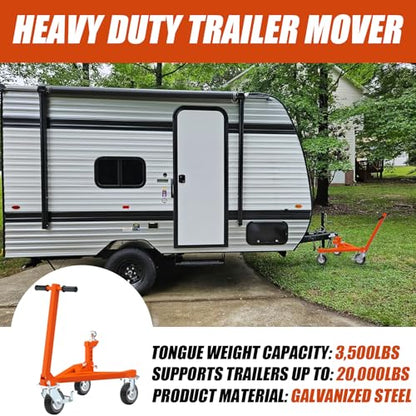 Trailer Dolly, Heavy Duty Trailer Mover with 2 Inch Hitch Ball - color: Orange