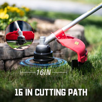 PowerSmart 25.4cc Gas Weed Wacker, String Trimmer/Edger 16-Inch with 10-Inch Brush Cutter Shoulder Strap