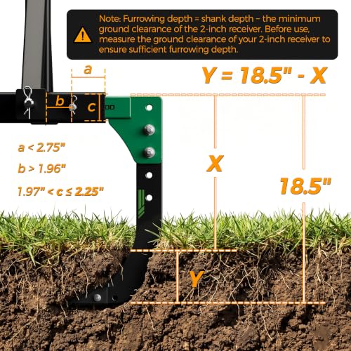 CAMMOO Hitch Mounted Trencher Ripper, Green - color: Green