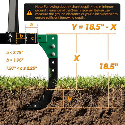 CAMMOO Hitch Mounted Trencher Ripper, Green - color: Green