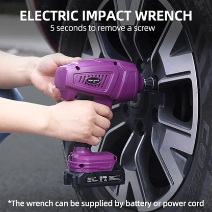 ROGTZ Cordless Electric Hydraulic Car Jack Kit 5T Wrench Remote Control - color: Purple