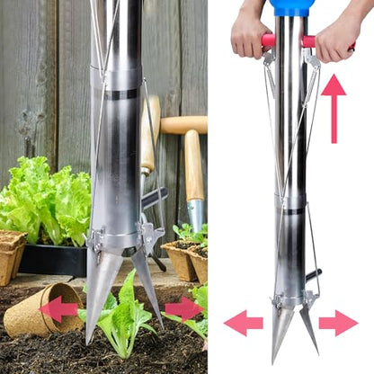 AIWFL Seedling Transplanter Long Handled Bulb Planter Tools Garden Tools - size: Double Handle With Foot