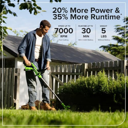 Greenworks 24V 12 in String Trimmer, 10 Blades, 3.0 Ah Battery - style: 12" NEW (Battery Included)
