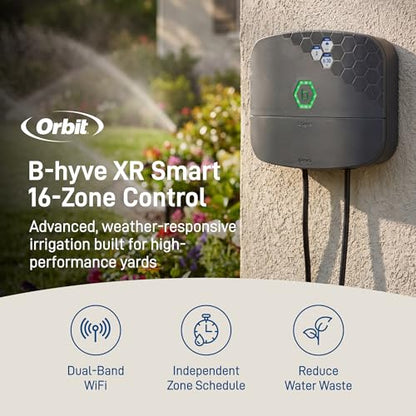 Orbit B-hyve XR Smart Sprinkler Timer - 16-Zone - WiFi-Enabled Indoor/Outdoor Irrigation Controller - App Control - Weatherproof Watering System - Multi Zone - Custom Programs - 57995 - size: 16-Zone