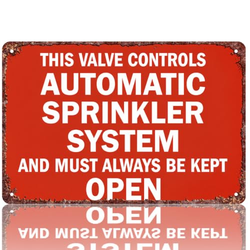 Aluminum Metal Sign This Valve Controls Automatic Sprinkler System 8x12in
