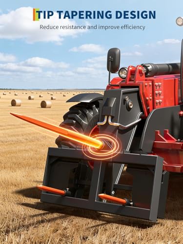 Heavy Duty 3000 lbs 49" Hay Spear for Tractor Loader & Skid Steer