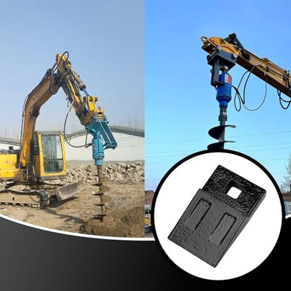 4 Pack 3 Point Auger Cutting Edge with Screw, Cutting Wedges Square Hole Replacement Auger Teeth with Hardware for Carbide Cut Edge 3 Point Post Hole Digger Spiral Drill Bit Cut