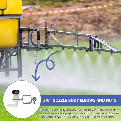 2 x 3/8" Polypropylene Elbow Nozzle Body Kit (11/16" MPS x 3/8"HB)