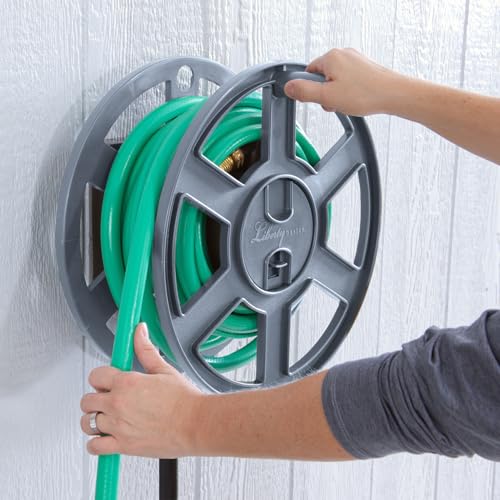 Liberty Garden Products Basics 510 Wall Mount Hose Reel, Gray Side Reel