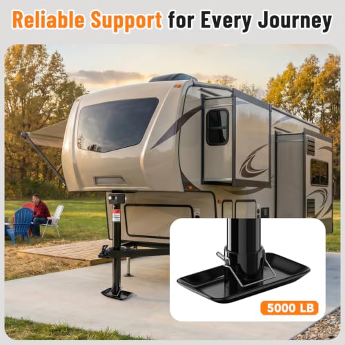 BOYISEN A-Frame Trailer Jack 2-in-1 5000lbs Foot Plate & 2000lbs Dual-Wheel