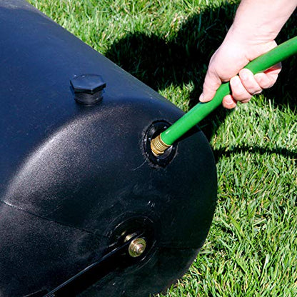 Brinly 270 lb. Combination Push/Tow Poly Lawn Roller with Easy-Turn Tethered Plug, 18 by 24" - Matte Black - color: Matte Black