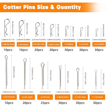 360Pcs Heavy Duty Pin ,3 Point Accessories Assortment Kit - style: 360PCS